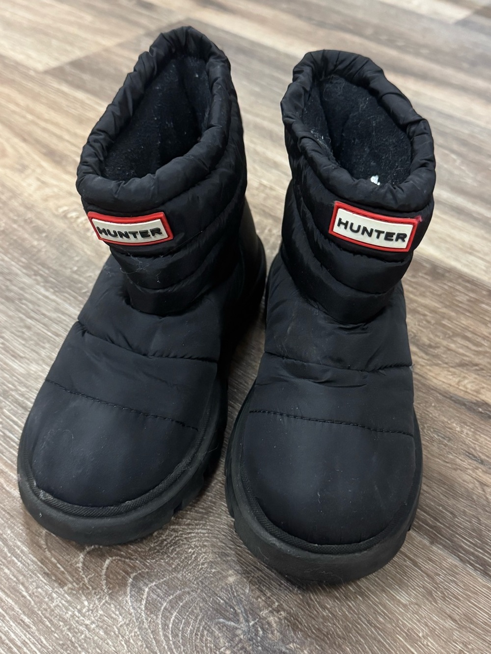 Hunter Black Cuddle Kids Puffer Winter Boots Kids 1